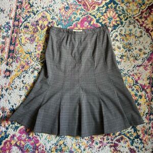 y2k Officecore  corpcore high rise checkered plaid knee lenght skirt
